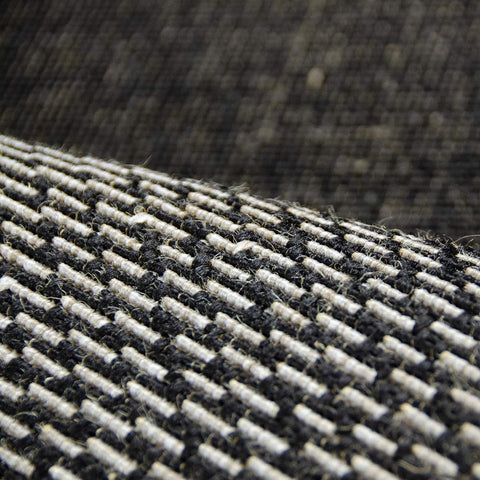 Kitchen Rug Black Grey Silver Wave Pattern Hard Wearing Flat Weave Carpet Floor Mat