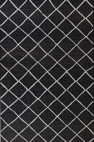 Kitchen Rug Black Grey Check Pattern Hard Wearing Flat Weave Carpet Indor Floor Mat