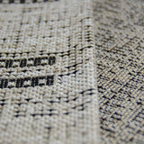 Kitchen Rug Grey Black Border Pattern Hard Wearing Flat Weave Carpet Indoor Floor Mat