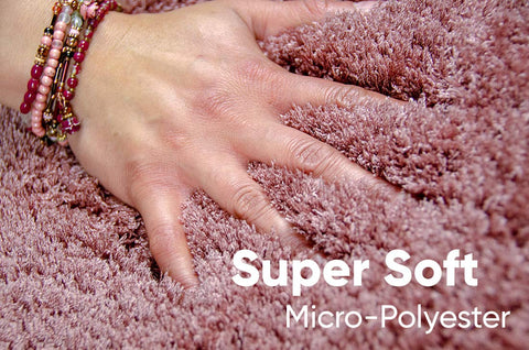Modern Fluffy Rug Dusty Pink Super Soft Shaggy Microfibre Woven High Pile Carpet Mat for Living Room or Bedroom