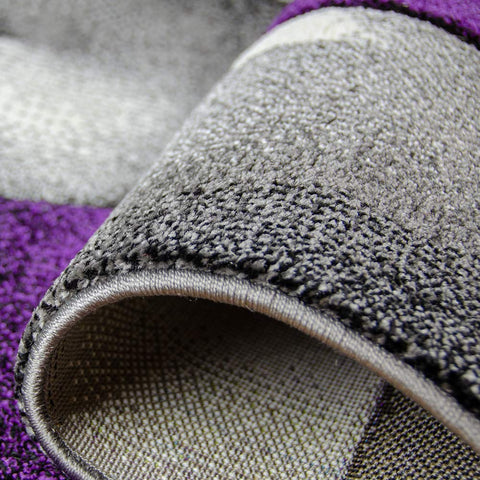XRUG Modern Grey Purple Rug Geometric Pattern Woven Low Pile Carpet Mat for Living room or Bedroom