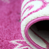 Kids Pink Rug Unicorn Girls Nursery Carpet Childrens Mat Woven Play Room Mat for Baby Girls Bedroom