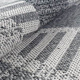 Grey Geometric Rug 100% Cotton Small Extra Large XL Washable Modern Flat Weave Carpet Woven Room Mat