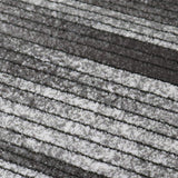 Modern Grey Striped Rug Woven Short Pile Carpet Mat for Living Room or Bedroom