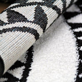Rug White Black for Living Room Bedroom Lounge Modern Pattern Low Pile Carpet Mat