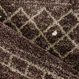Modern Dark Grey Brown Rug Geometric Pattern Short Pile Carpet Living room & Bedroom Mat