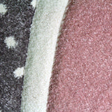 Nursery Rug Grey Kids Neutral Animals Children Bedroom Carpet Playroom Mat Pink Bunny