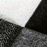 Modern Rugs for Living Room Grey Black White Carpet Mat Check Design Small Large