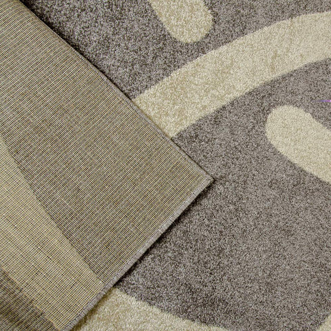 Contemporary Rug for Bedroom Modern Living Room or Dining Room with Abstract Geometric Patterned Grey and Silver Short Pile Woven Carpet Soft Mat