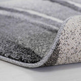 Modern Abstract Grey Black Cream Rug Woven Short Pile Carpet Mat for Living Room or Bedroom