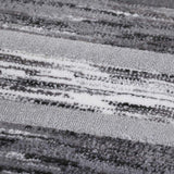 XRUG Modern Grey Black Striped Rug Woven Short Pile Carpet Mat for Living Room or Bedroom
