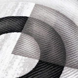 Modern Designer Abstract Rug Grey Black Art Pattern Amsterdam Woven Carpet Mat for Living Room or Bedroom