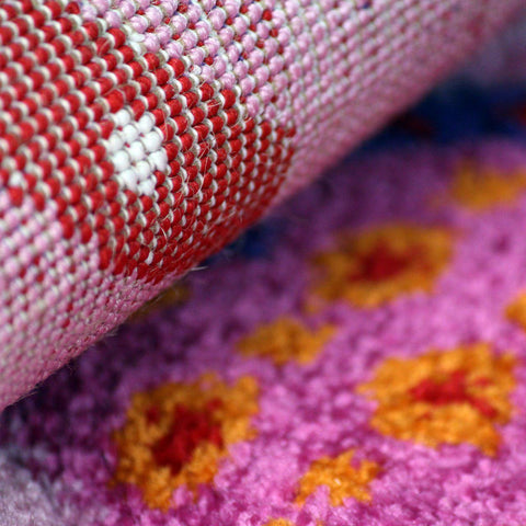 Kids Rug Pink Girls Bedroom Carpet Animals Hearts Horses Thick Soft Nursery Mat