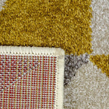 Modern Mustard Yellow Grey Rugs Geometric Pattern Woven Low Pile Carpet Living room & Bedroom Floor Mats