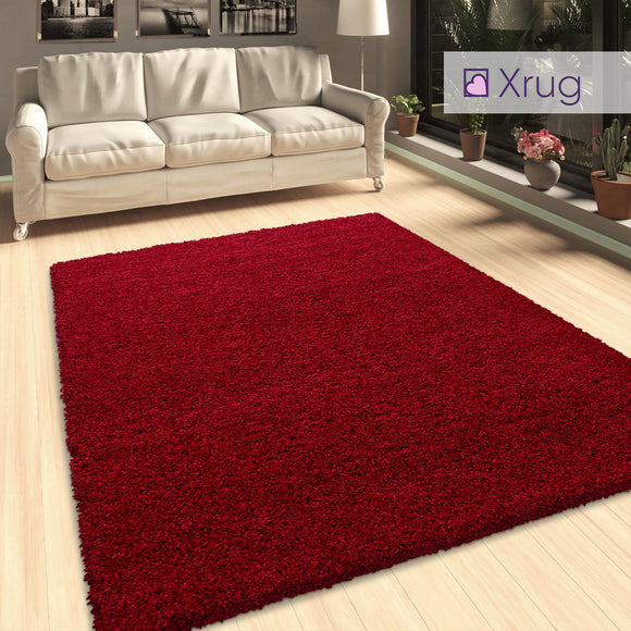 Red Shaggy Rug Extra Large Small Fluffy Carpet for Living Room Bedroom Deep Pile Mat 50mm long pile