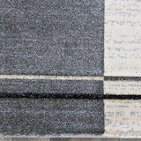 XRUG Modern Geometric Grey Geometric Rug Checkered Design Woven Short Pile Carpet Mat for Living Room or Bedroom