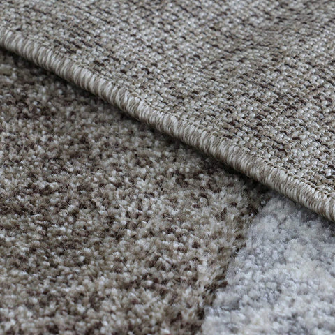 Brown Grey Rug for Living Room Lounge Bedroom Modern Geometric Pattern Carpet