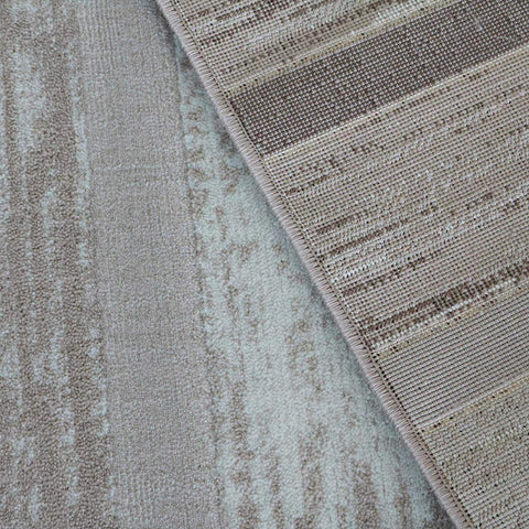 Modern Brown Cream Striped Rug Woven Short Pile Carpet Mat for Living Room or Bedroom
