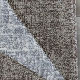 Brown Grey Rug for Living Room Lounge Bedroom Modern Geometric Pattern Carpet