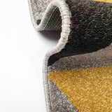 Modern Rug Grey Black Yellow Gold Small Large Carpet Woven Floor Mat