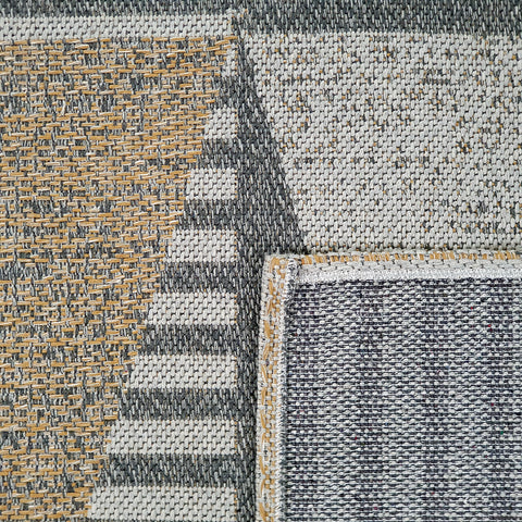 Grey Mustard Rug Geometric 100% Cotton Small Extra Large XL Washable Modern Flat Weave Carpet Woven Living Room Mat