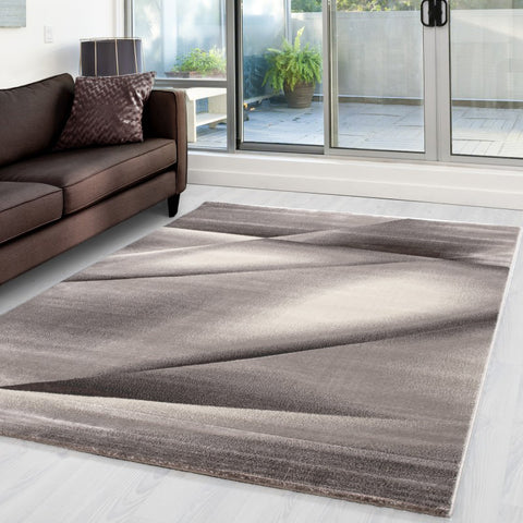 Abstract Rug Modern Brown Beige Pattern Mat Small Large Living Room Hall Carpets