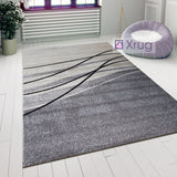 Abstract Rug Modern Pattern Ivory Grey Bedroom Floor Mat Small Large Area Carpet