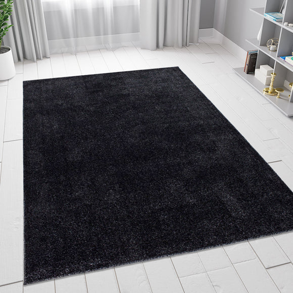 Plain Rug Anthracite Grey Monochrome Soft Carpet Large Small Bedroom Living Room Area Mats