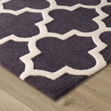 Natural Rug Wool and Viscose Moroccan Trellis Pattern for Living Room and Bedroom