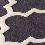 Slate Rug Wool Viscose Moroccan Trellis Pattern Dark Grey Hand Tufted Thick Heavey Carpet Small Large Runner