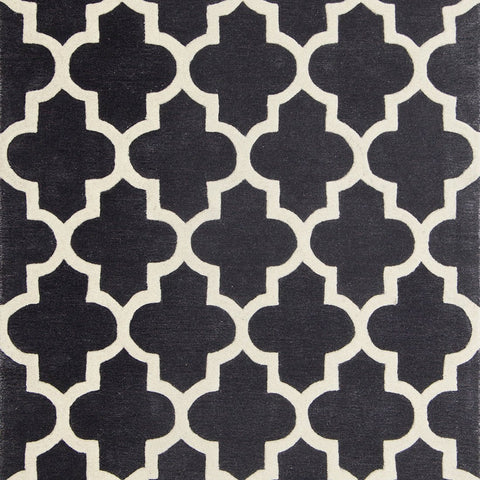 Slate Rug Rug Moroccan Trellis Hand Tufted Dark Grey Carpet for Living Room Bedroom