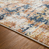 Modern Abstract Rug Cream Orange Blue Yellow Multicolored Thick Heavy Carpet Large Hall Mat