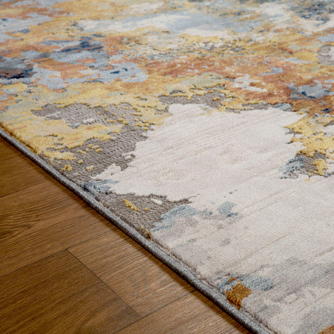 Abstract Rug High-quality Soft Touch Blue Yellow Terracotta Large Luxury Carpet
