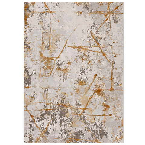 Mustard Grey Cream Rug Modern Abstract Carpet Soft Touch Large Living Room Mat