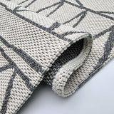 Cotton Runner Rug Washable 300cm Cream Grey Woven Long Halway Carpet Mat
