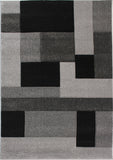 Black and Grey Rug Geometric Hand Carved Pattern Mat Modern Bedroom Floor Carpet