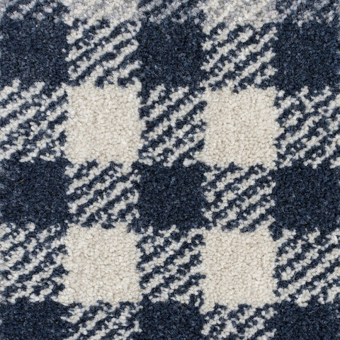 Tartan Checkered Rug Blue Patterned Carpet Small Extra Large Modern Bedroom Hallway Runner Mat Geometric Living Room Area Lounge Woven Short Pile Contemporary Floor New