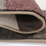 Brown and Beige Rug Modern Hand Carved Geometric Pattern Carpet Living Room Mat