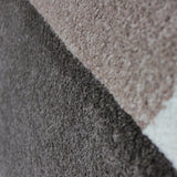 Brown and Beige Rug Modern Hand Carved Geometric Pattern Carpet Living Room Mat