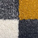 Modern Grey Yellow Rug Geometric Patterned Living Room Bedroom Carpet Runner Mat