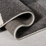 Modern Black Grey Anthracite Cream Rug Geometric Pattern Extra Large Small Polypropylene Carpet Mat
