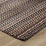 Wool Rug Handmade Brown Grey Stirped Living Room Bedtoom Rug Carpet Floor Mat Thick Area Rug