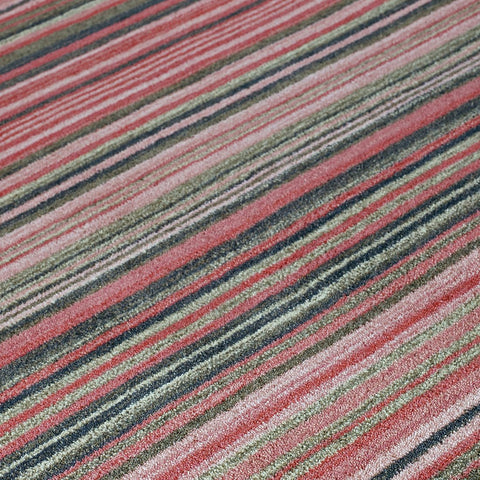 Wool Rug Handmade Pink Stirped Living Room Bedtoom Rug Carpet Floor Mat Thick Area Rug