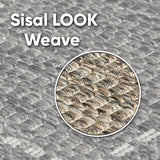 Non Slip Rug Indoor Grey Black Geometric SISAL Look Flatweave Carpet Large Small Runner