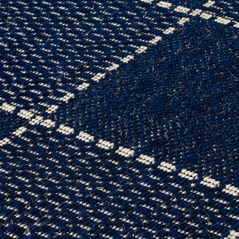 Kitchen Navy Blue Rug Flat Weave Non Slip Woven Carpet Durable Modern Checked Geometric Pattern Plain Pattern Hall Hallway Runner Long Polypropylene Mat 60x180 60x230