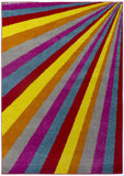 Colourful Rug Modern Striped Pattern Low Pile Mat Small Large Living Room Carpet