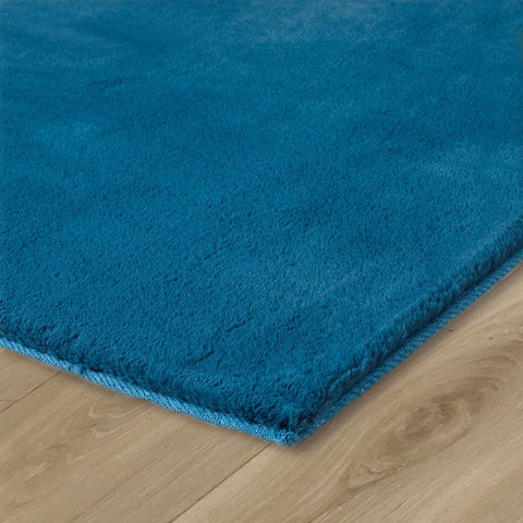 Short Pile Rug Teal Blue Area Carpet Floor Mat for Living Room Bedroom Lounge