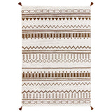 Cotton Rug Hand made Cream Brown 100% Natural Carpet Mat