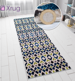 Modern Rugs Cream Ivory Green Blue Mustard Geometric Diamond Abstract Patterned Carpet Small Large Area Mat Woven Friese Soft Polypropylene Living Dining Room Bedroom Lounge Runner Hallway 70x140 70x240 120x170 160x220 New