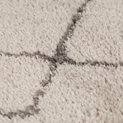 Cream White Rug Aztec Pattern Thick Pile Carpet Modern Geometric Room Area Mat